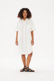 Chiara Short Sleeve Shirt Dress - White - Dresses