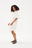 Chiara Short Sleeve Shirt Dress - White - Dresses