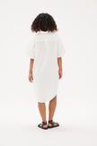 Chiara Short Sleeve Shirt Dress - White - Dresses