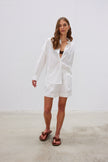 White cotton Chiara button-up shirt - classic relaxed fit
