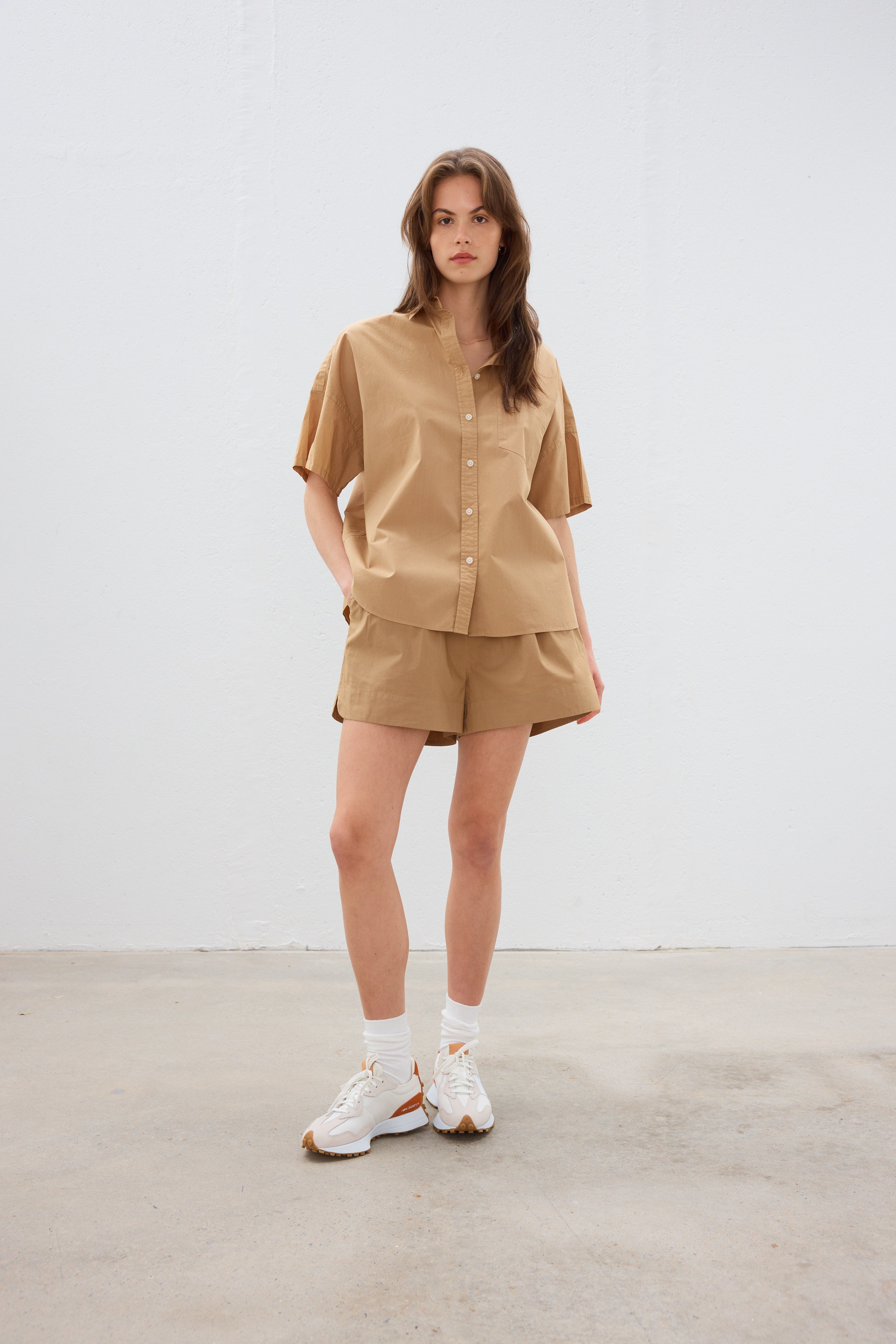 The Chiara Short Sleeve Shirt - Toffee