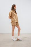 The Chiara Short Sleeve Shirt - Toffee