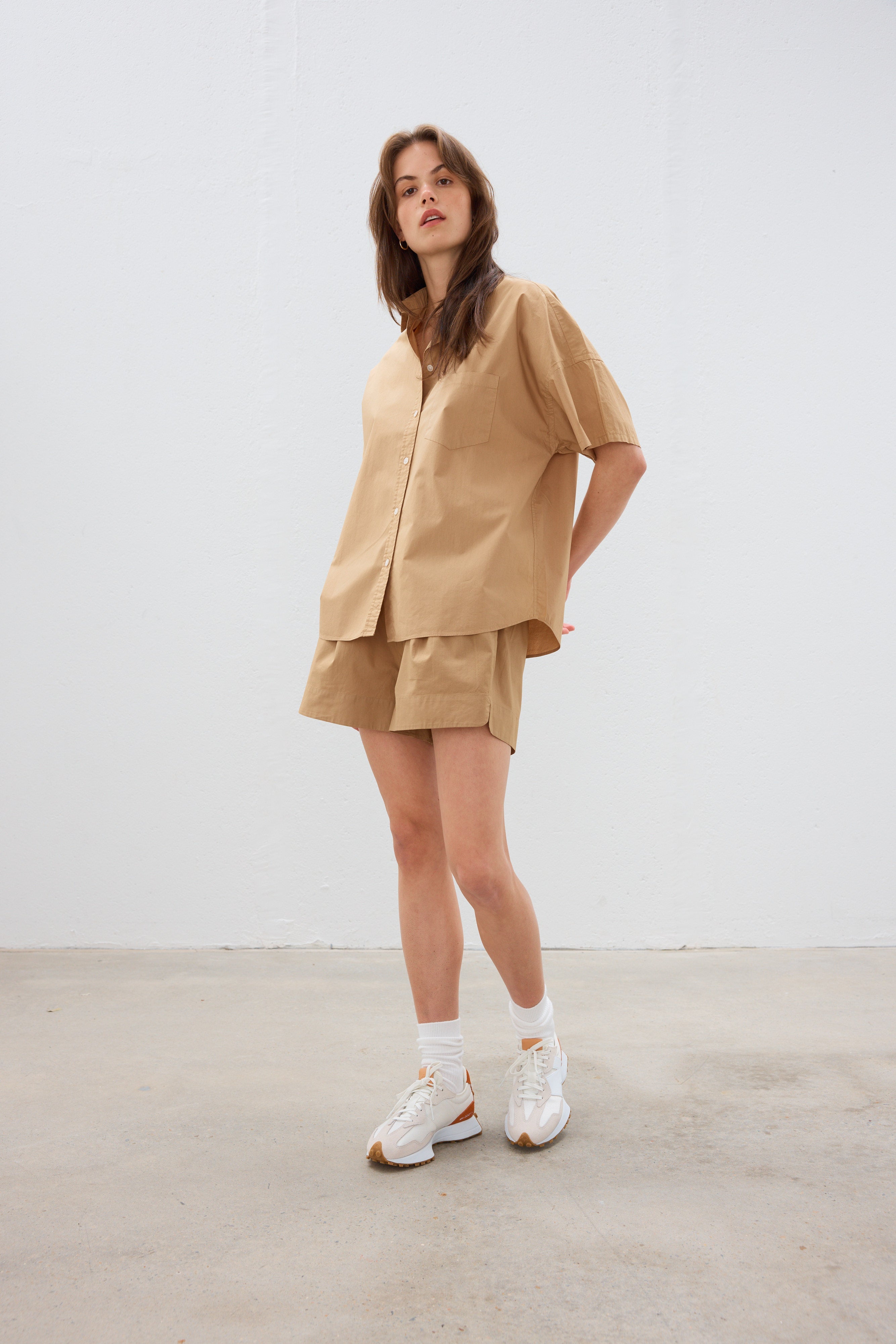 The Chiara Short Sleeve Shirt - Toffee