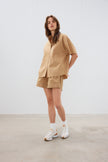 The Chiara Short Sleeve Shirt - Toffee