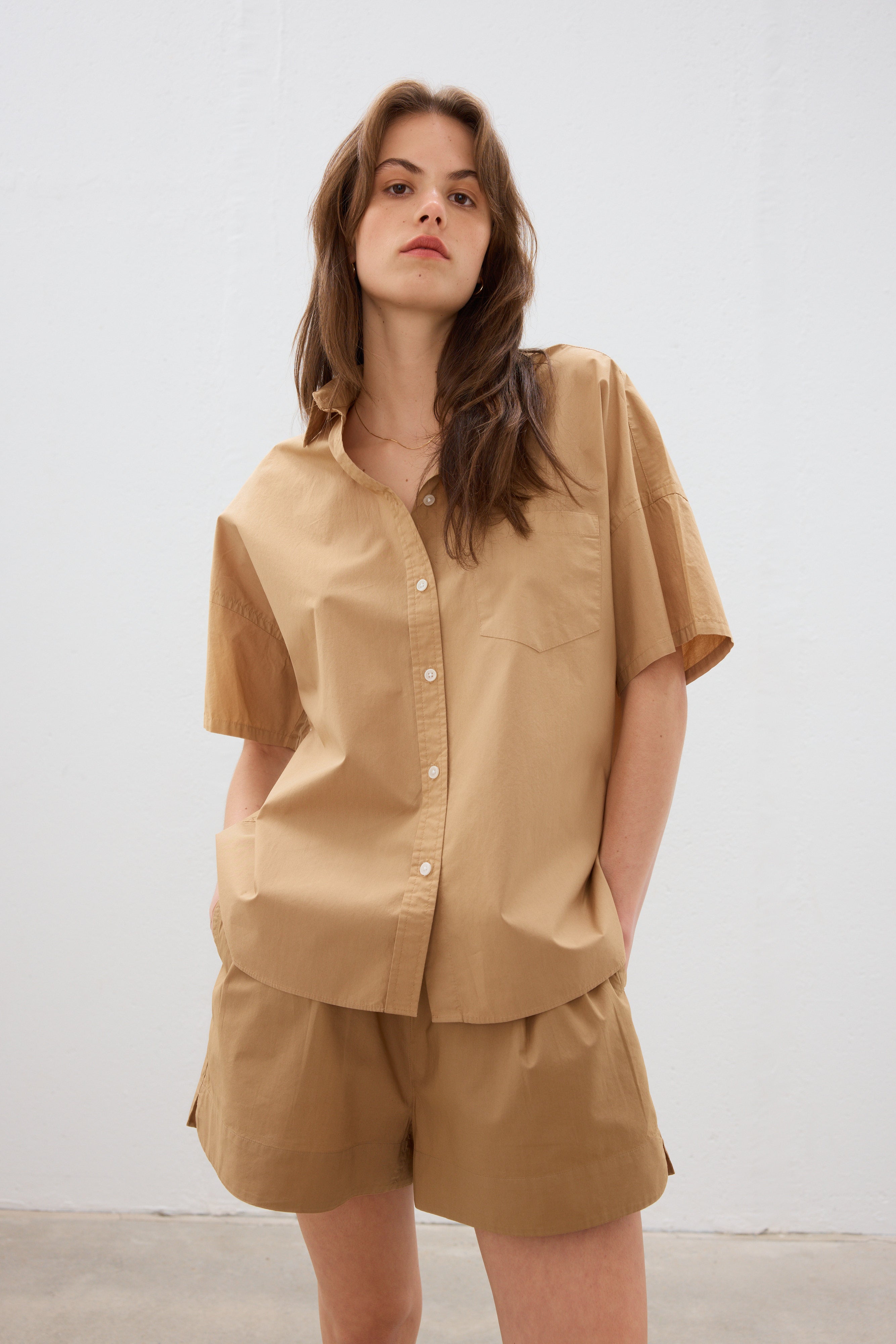 The Chiara Short Sleeve Shirt - Toffee
