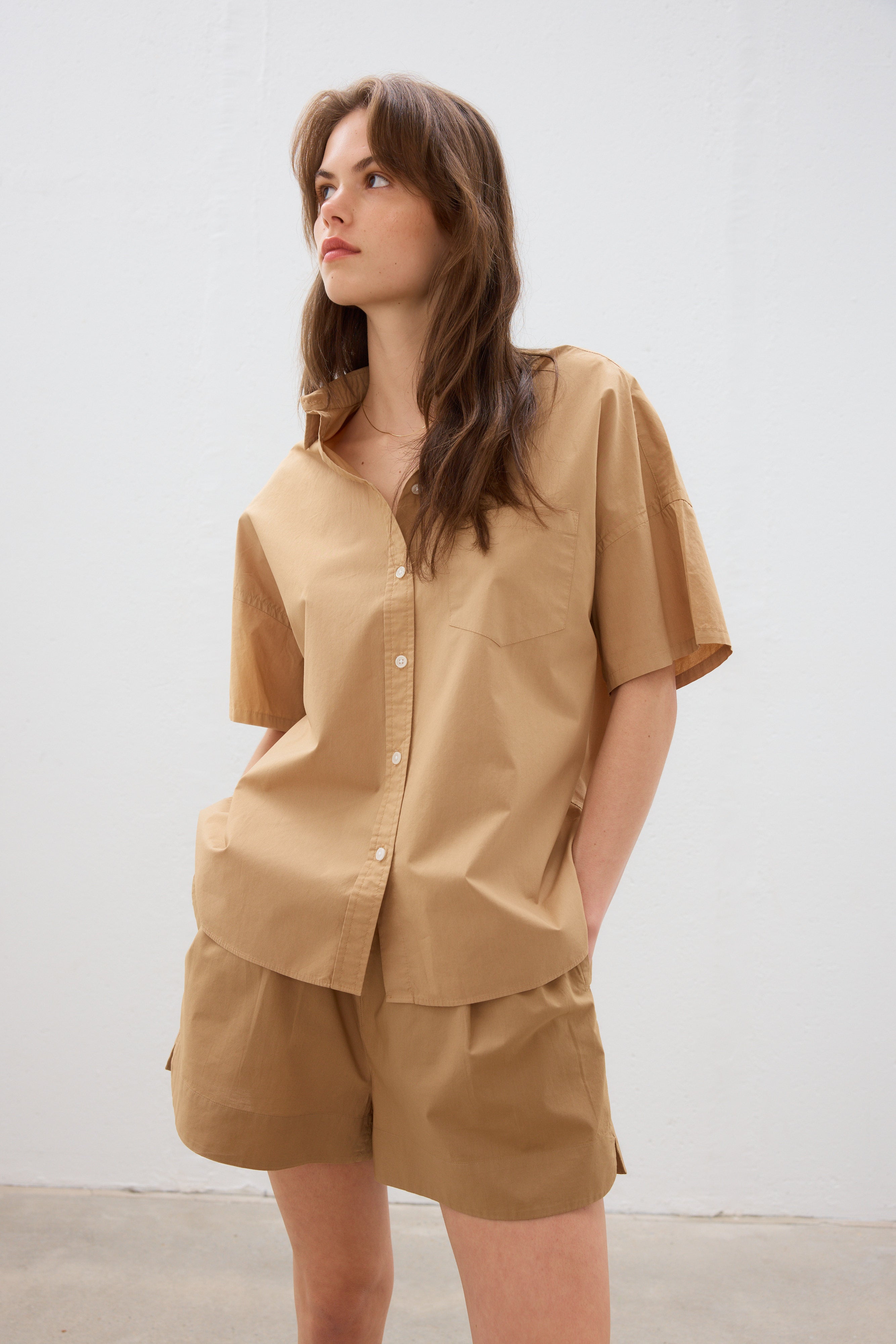 The Chiara Short Sleeve Shirt - Toffee