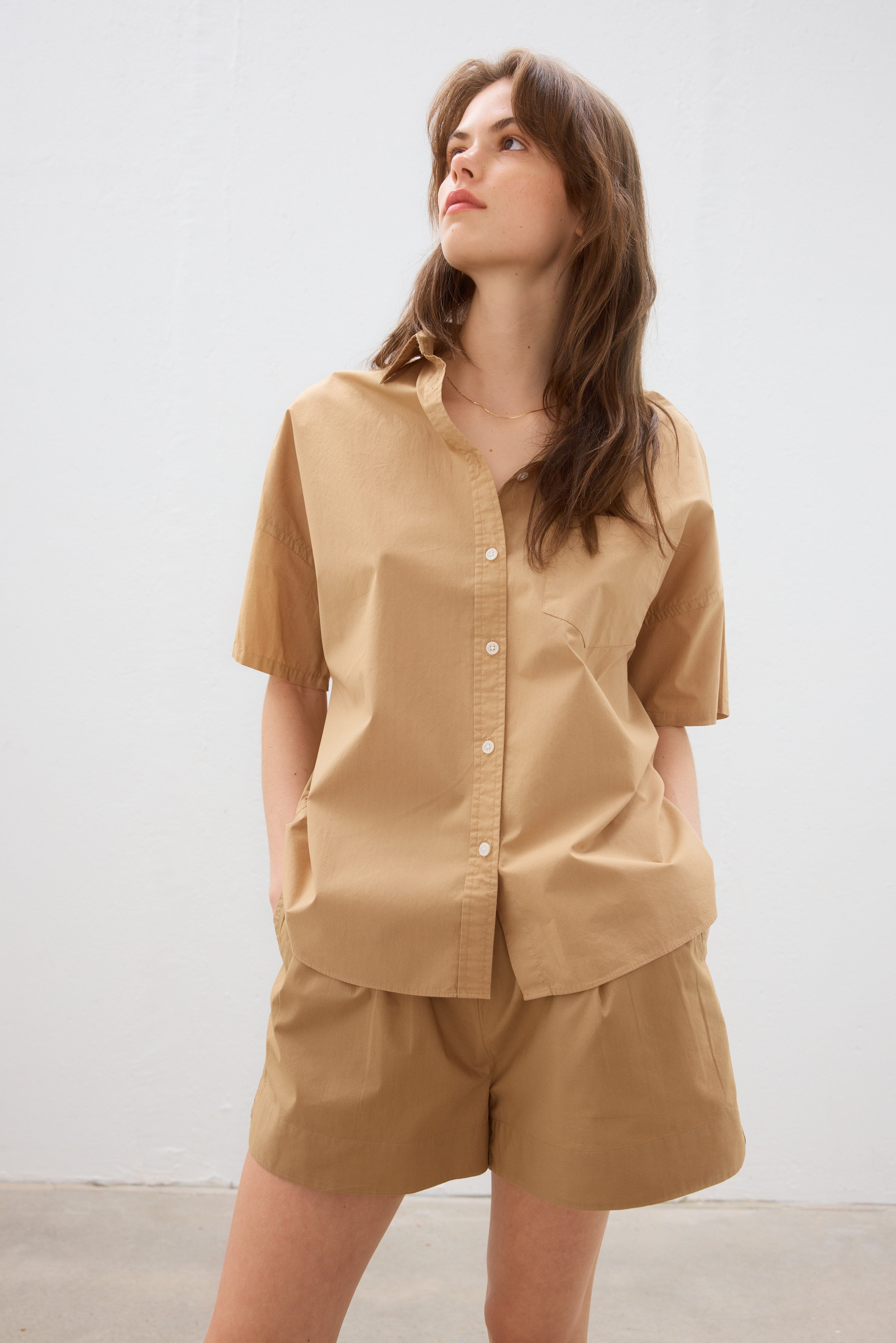 The Chiara Short Sleeve Shirt - Toffee