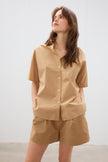 The Chiara Short Sleeve Shirt - Toffee