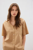 The Chiara Short Sleeve Shirt - Toffee