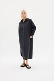 Chiara Shirt Dress Maxi - Black - Apparel