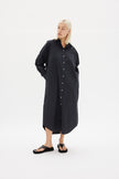 Chiara Shirt Dress Maxi - Black - Apparel