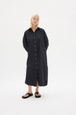 Chiara Shirt Dress Maxi - Black - Apparel