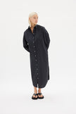 Chiara Shirt Dress Maxi - Black - Apparel