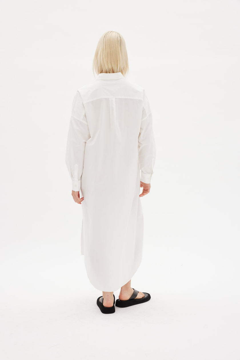 Chiara Shirt Dress Maxi - White - Apparel