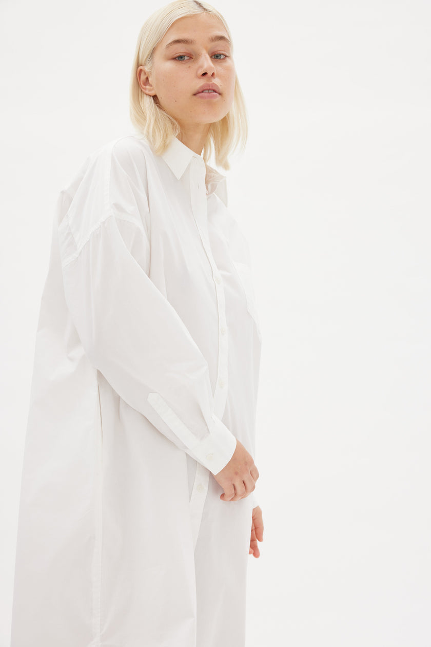 Chiara Shirt Dress Maxi - White - Apparel