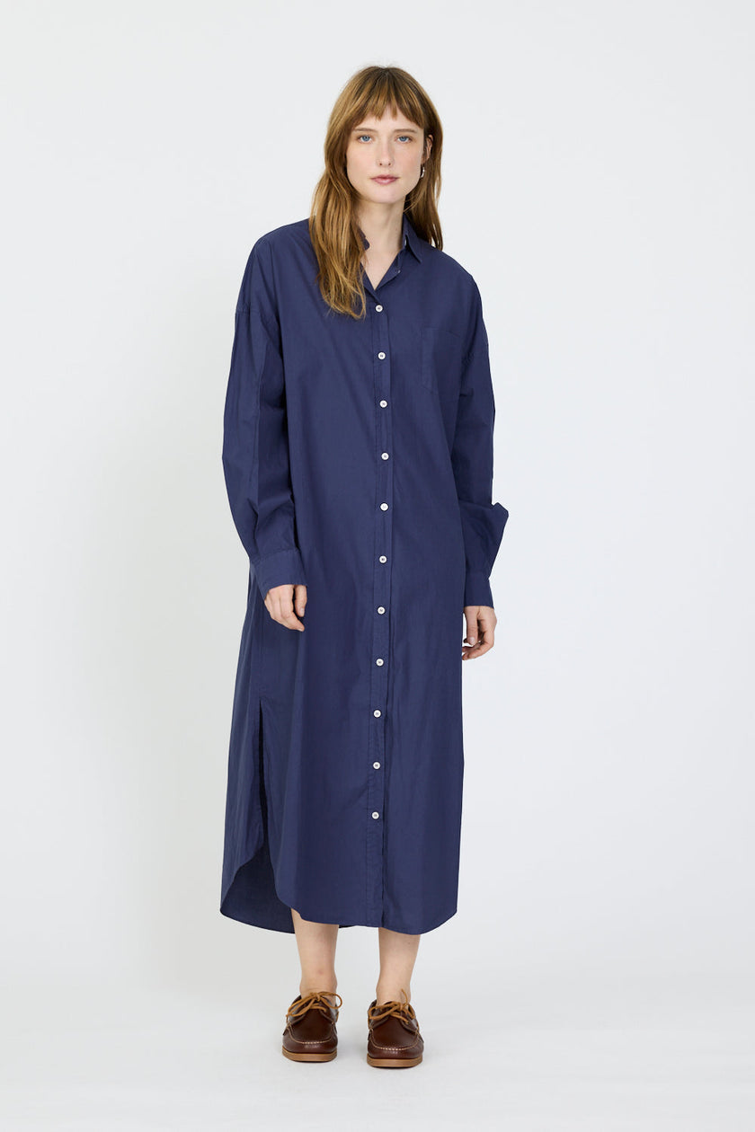 Chiara Maxi Shirt Dress - Navy