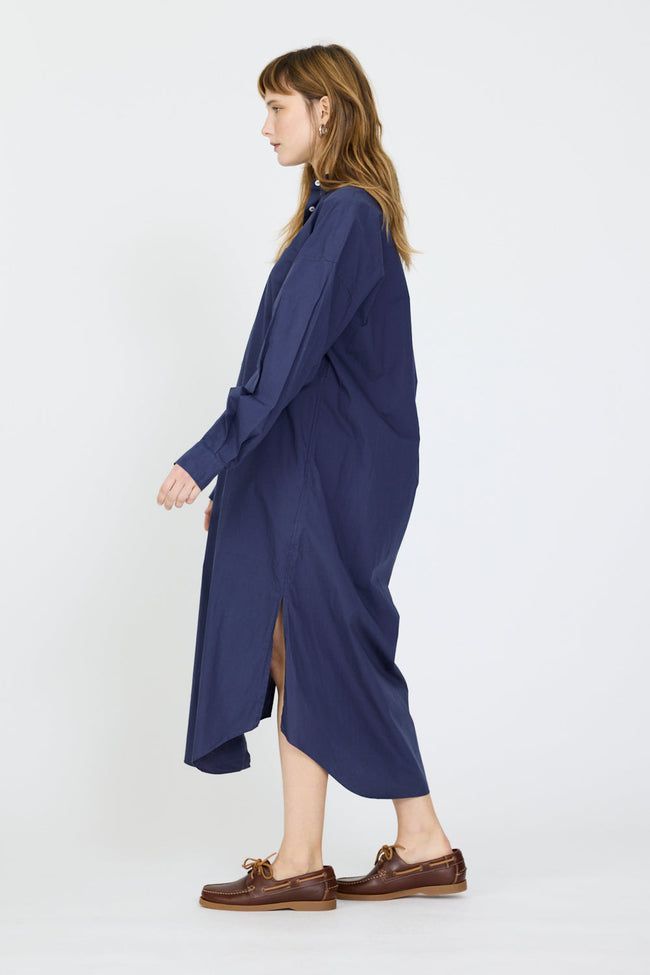 Chiara Maxi Shirt Dress - Navy