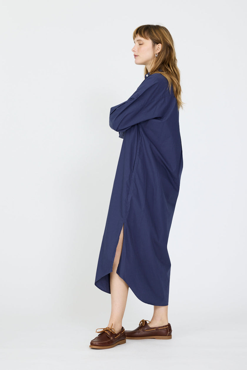 Chiara Maxi Shirt Dress - Navy