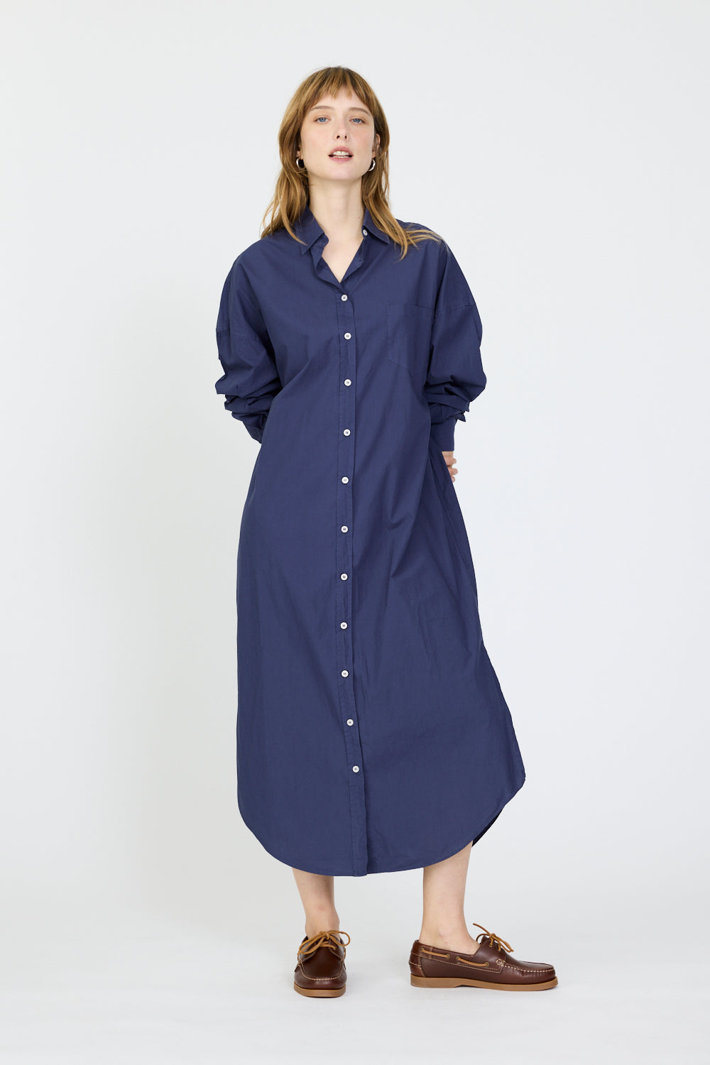 Chiara Maxi Shirt Dress - Navy