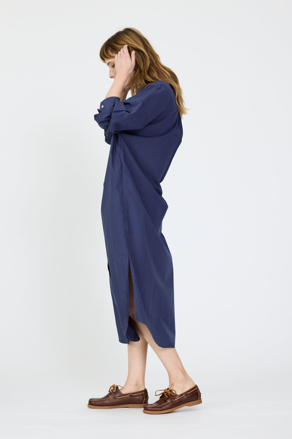 Chiara Maxi Shirt Dress - Navy
