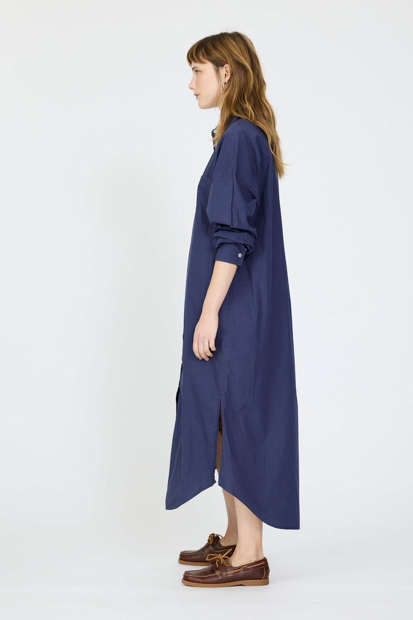 Chiara Maxi Shirt Dress - Navy