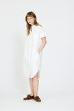 Chiara Short Sleeve Shirt Dress - White