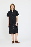 Chiara Short Sleeve Shirt Dress - Black