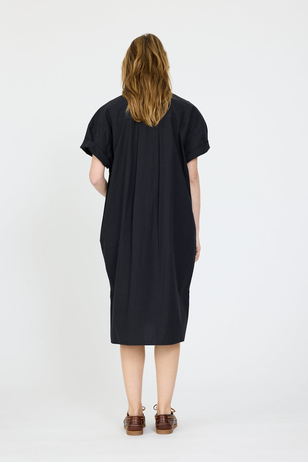 Chiara Short Sleeve Shirt Dress - Black