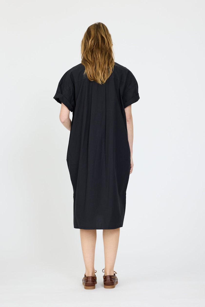 Chiara Short Sleeve Shirt Dress - Black