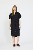 Chiara Short Sleeve Shirt Dress - Black