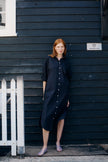 Chiara Shirt Dress Maxi - Black