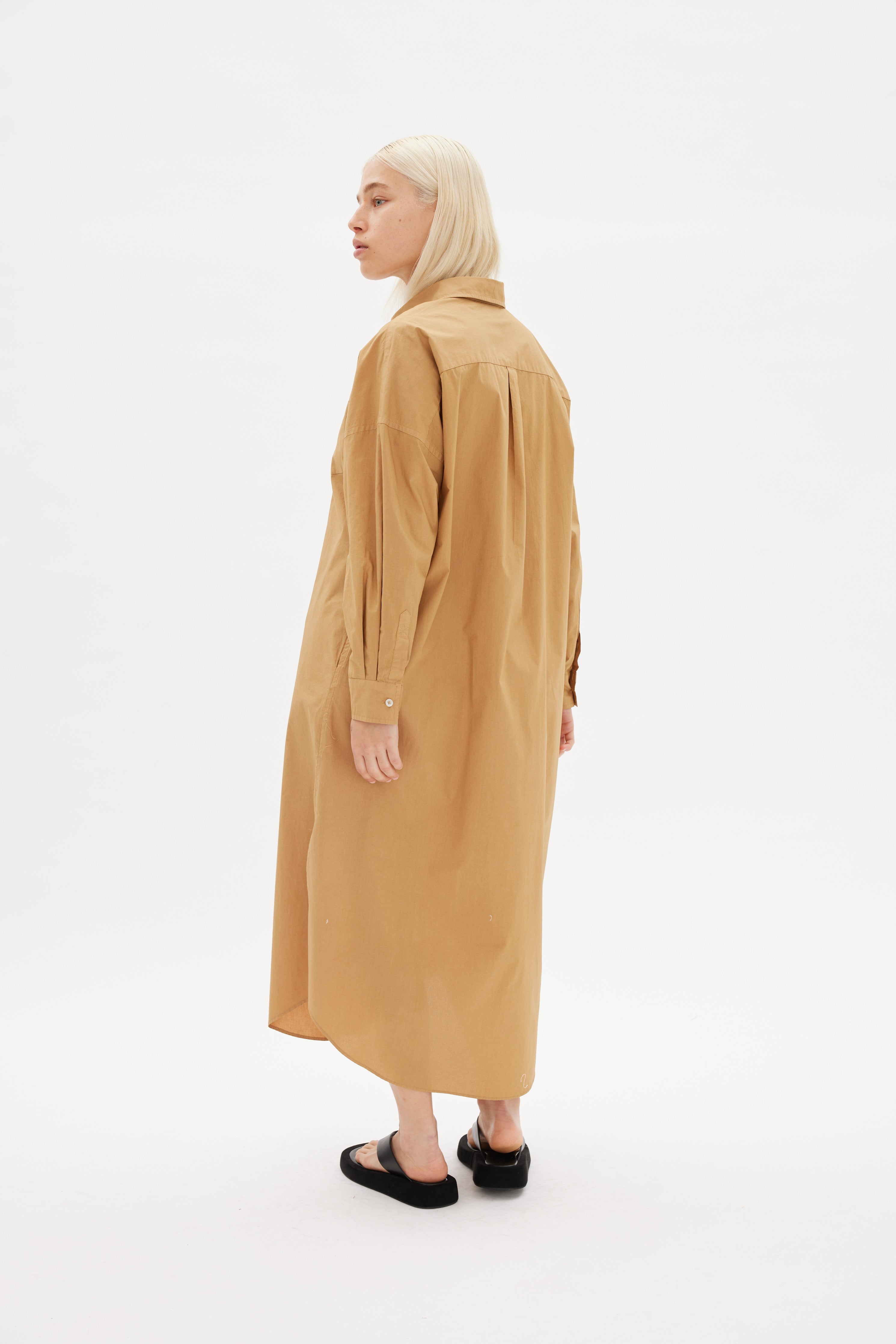 Chiara Shirt Dress Maxi - Toffee - Apparel