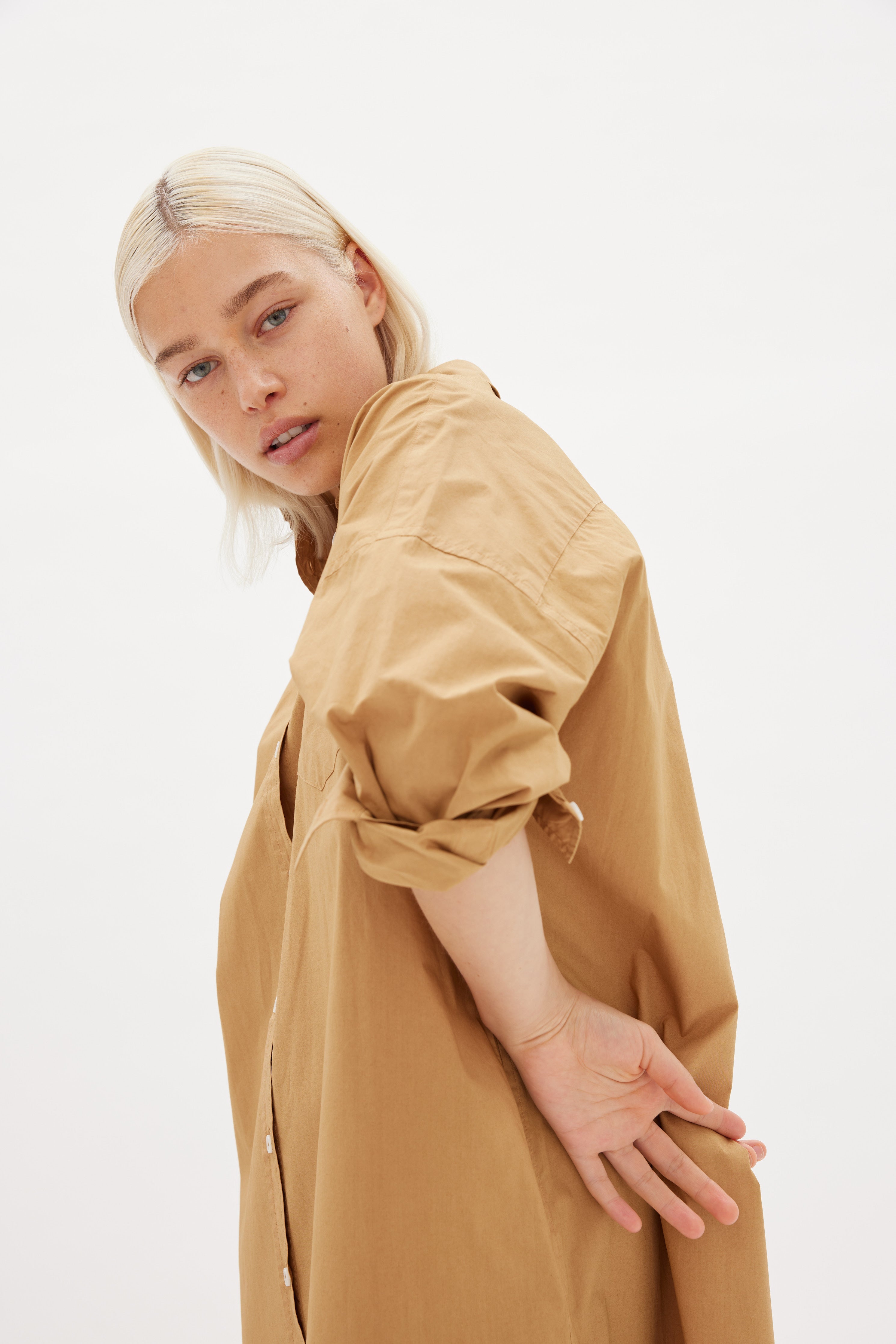 Chiara Shirt Dress Maxi - Toffee - Apparel