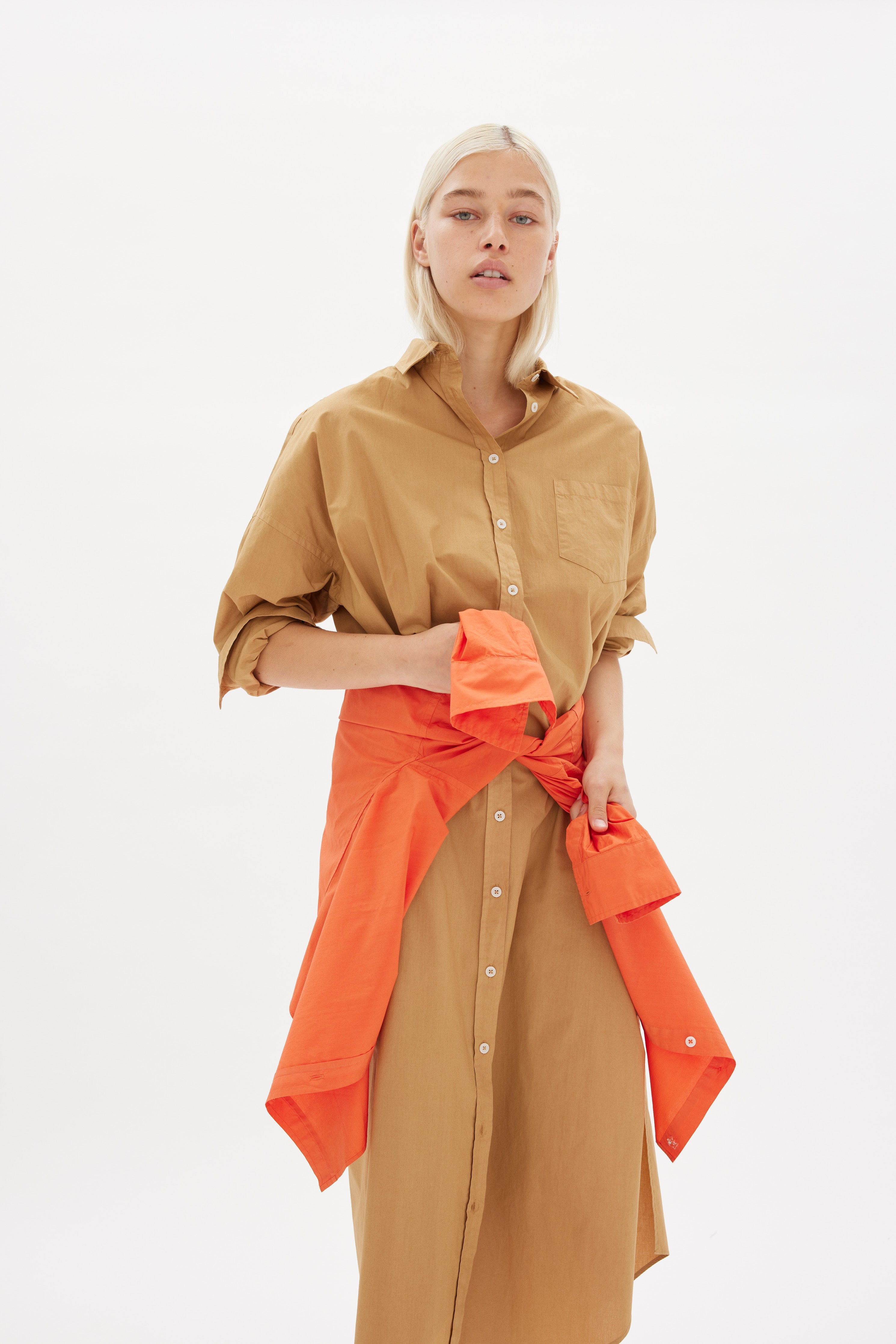 Chiara Shirt Dress Maxi - Toffee - Apparel