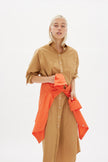 Chiara Shirt Dress Maxi - Toffee - Apparel