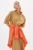 Chiara Shirt Dress Maxi - Toffee - Apparel