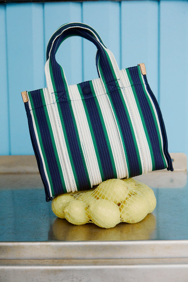 Rialto - Small Tote - Navy/Ink Blue/Verde Stripe