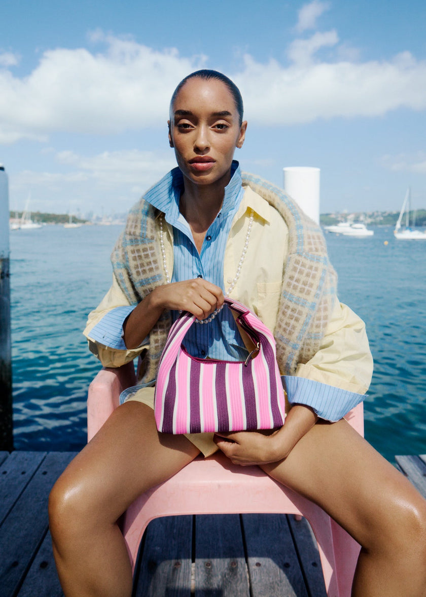 Lilo - Mini bag - Fig/Plumeria Stripe