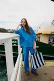 Rialto - Large Tote - Navy/Ink Blue/Verde Stripe