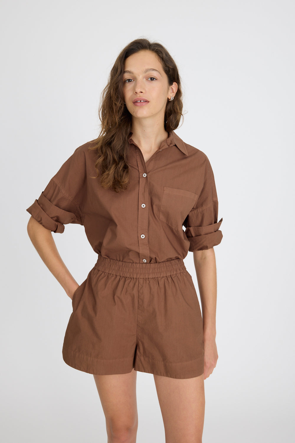 Chiara Long Sleeve Shirt Classic Cocoa