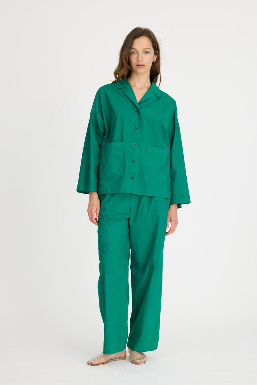 Lou Bowling Collar Shirt - Verdant