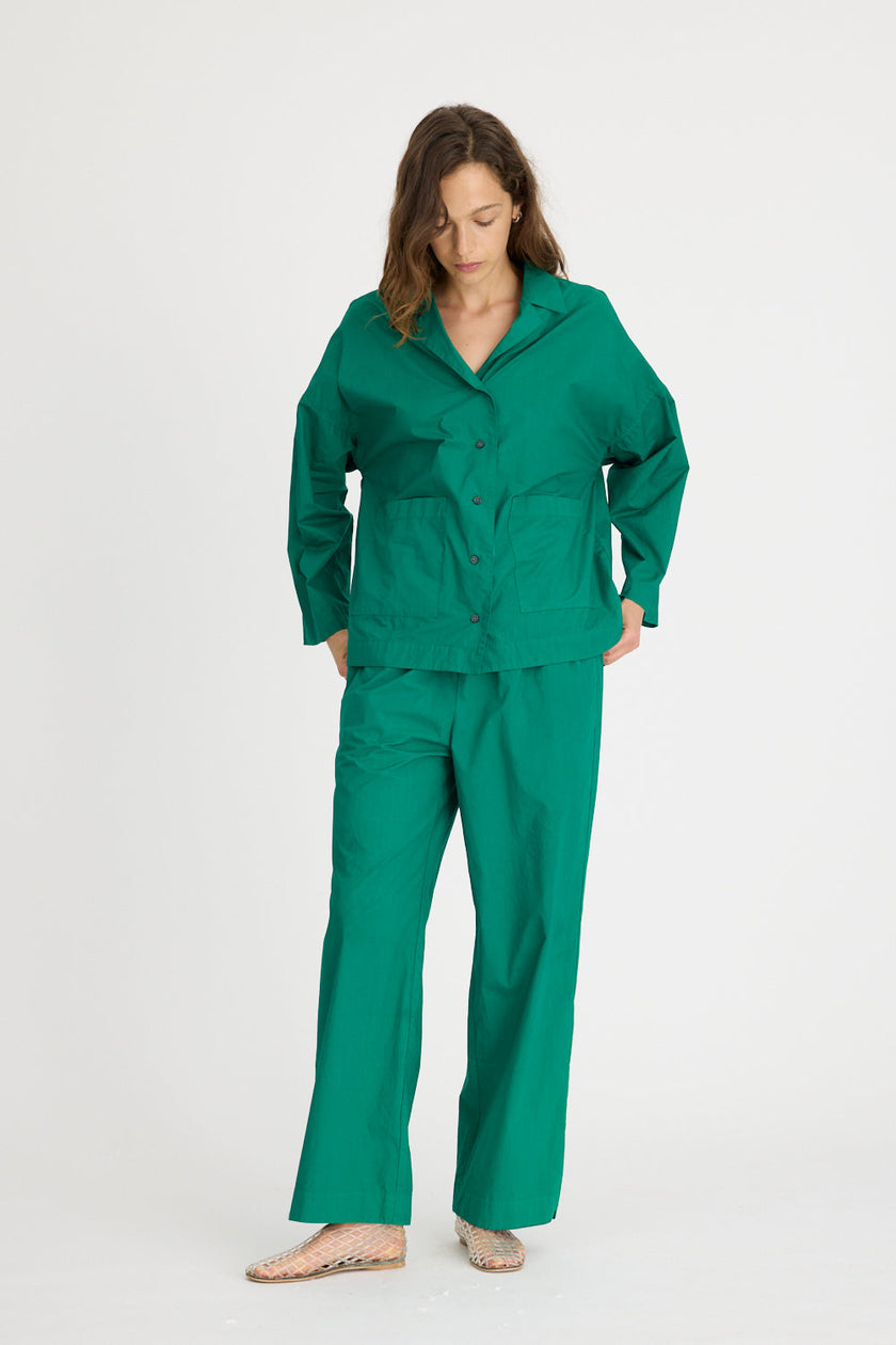 Lou Bowling Collar Shirt - Verdant