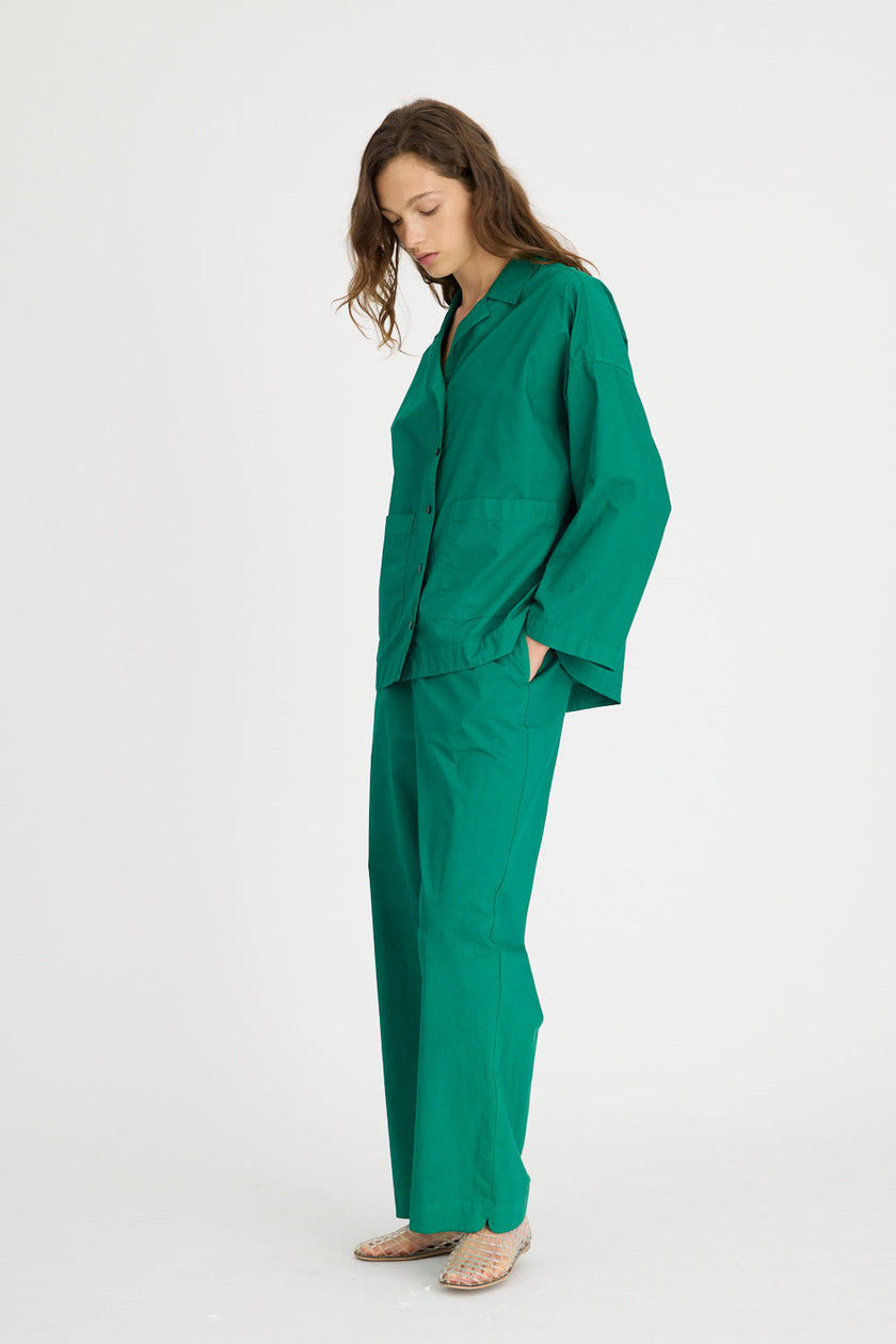 Lou Bowling Collar Shirt - Verdant