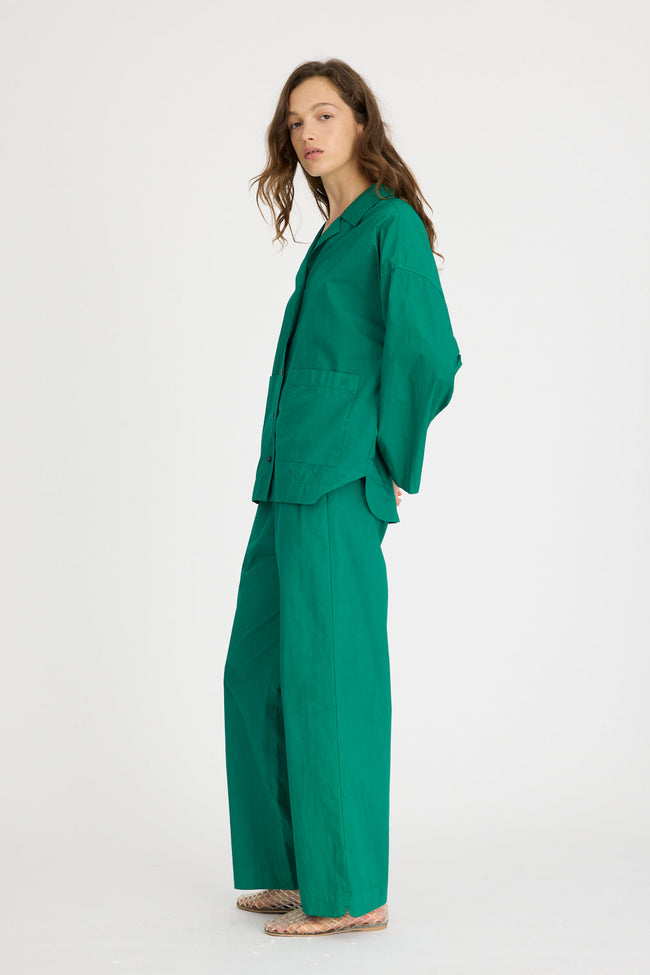 Lou Bowling Collar Shirt - Verdant