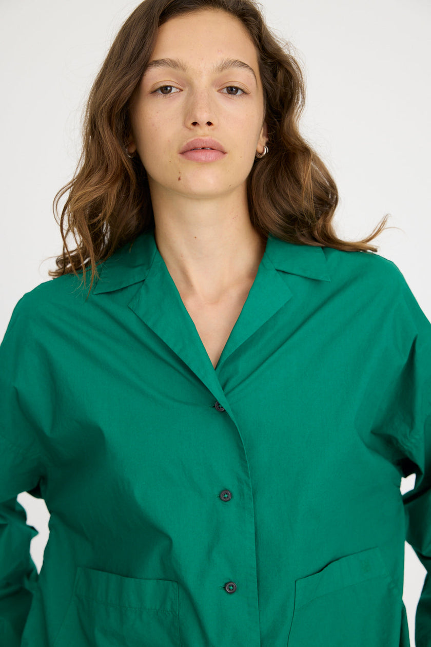 Lou Bowling Collar Shirt - Verdant
