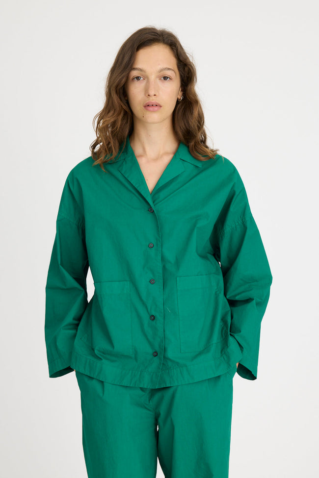 Lou Bowling Collar Shirt - Verdant