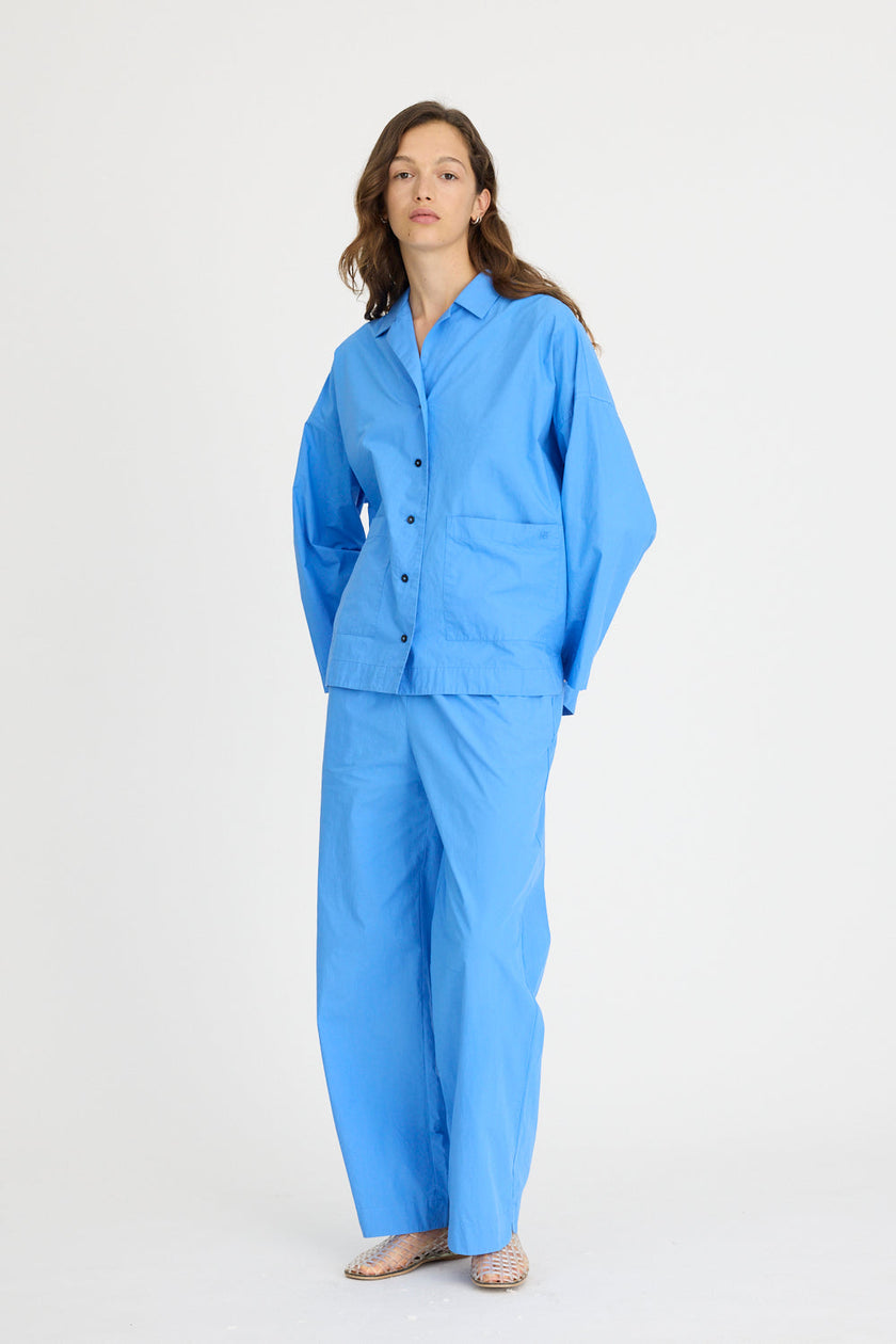 Lou Bowling Collar Shirt - Ink Blue