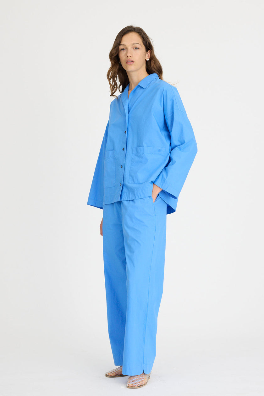 Lou Bowling Collar Shirt - Ink Blue