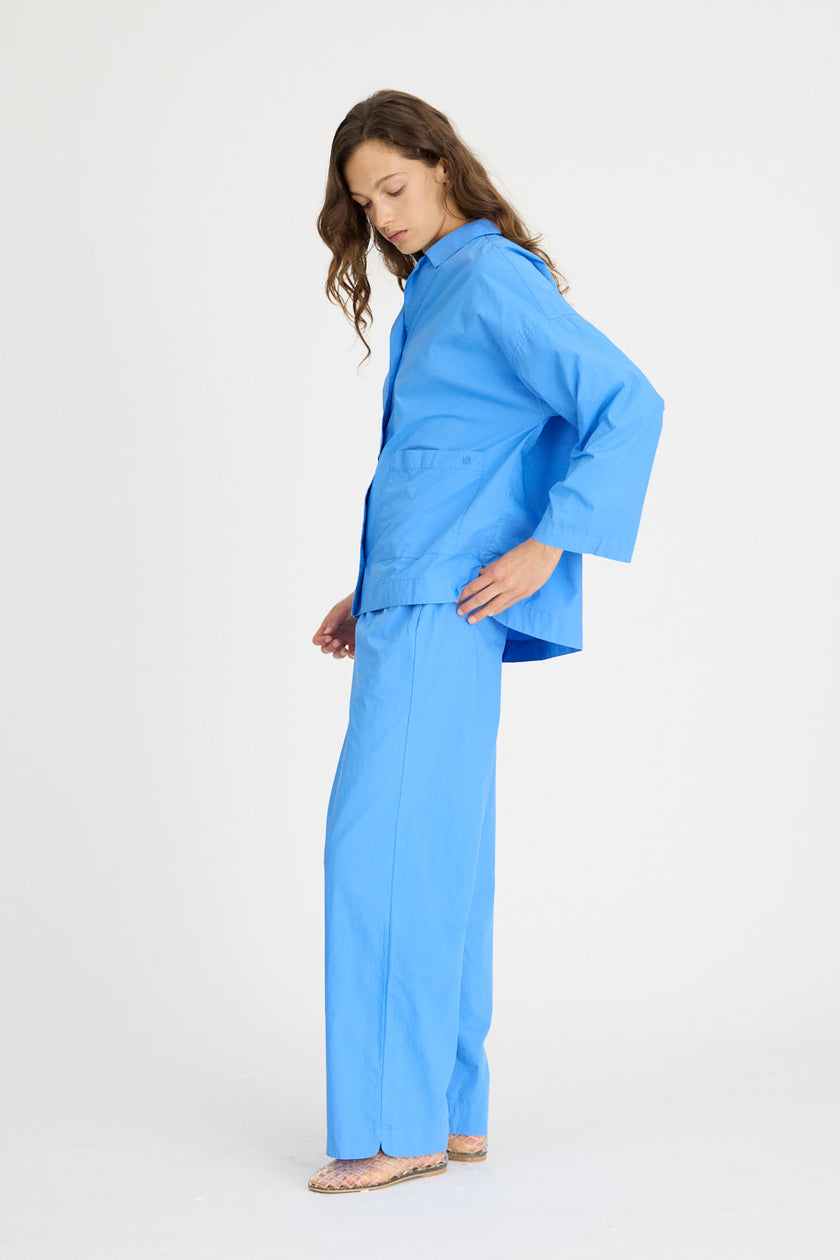 Lou Bowling Collar Shirt - Ink Blue