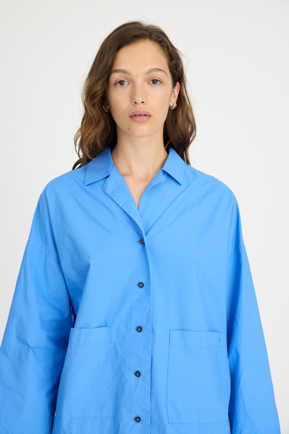 Lou Bowling Collar Shirt - Ink Blue